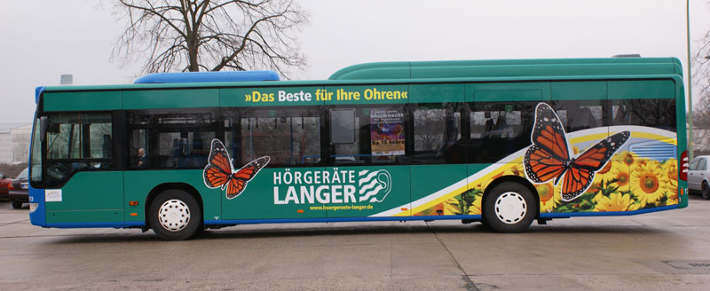 Busbeschriftung Bus Hörgeräte Langer