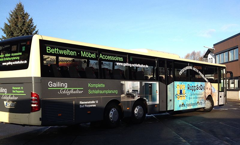 Busbeschriftung Werbebus Hofmann Busreisen Bad Rappenau