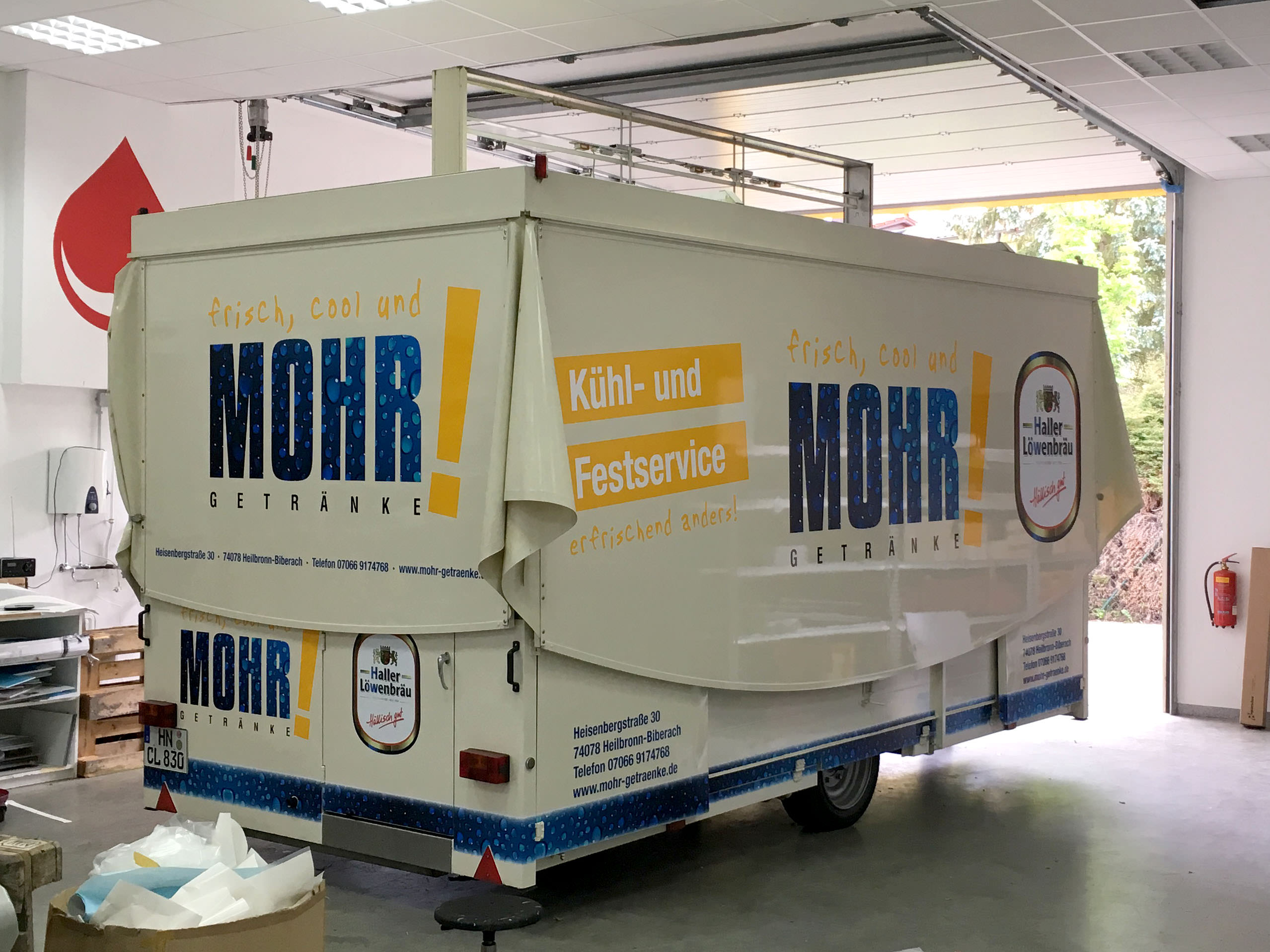 Fahrzeugbeschriftung Getränkewagen Mohr Getränke Heilbronn