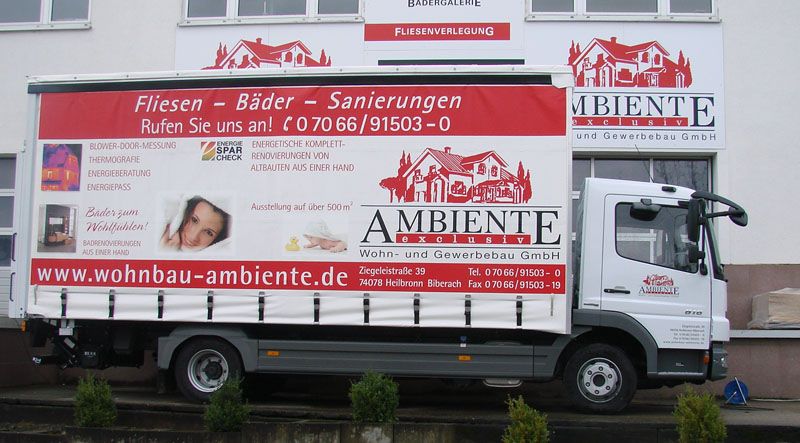 LKW Beschriftung Ambiente Wohnbau