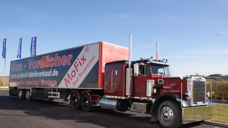 LKW Beschriftung Mofix Vordächer Bad Rappenau