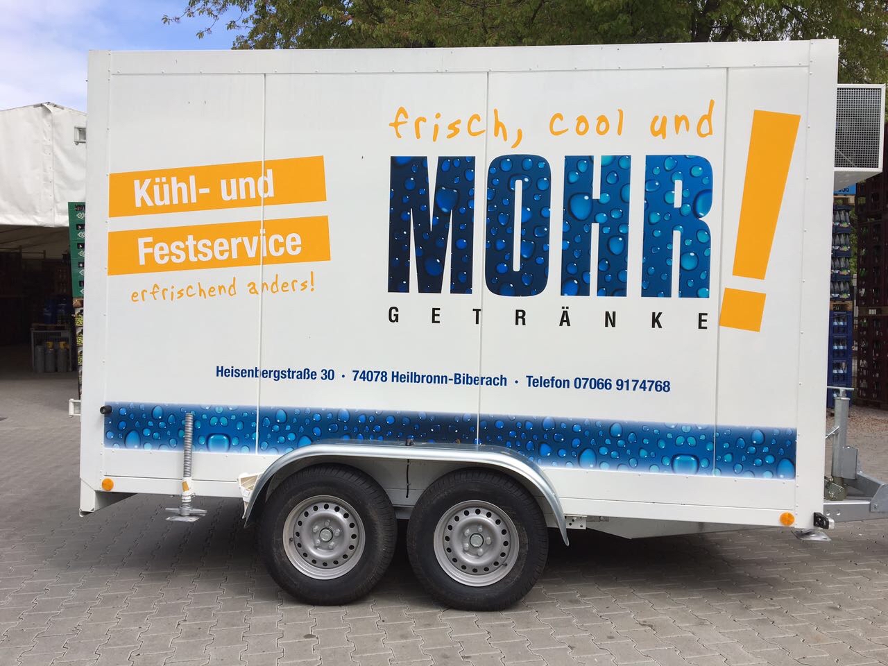 Fahrzeugbeschriftung Anhänger Mohr Getränke Heilbronn