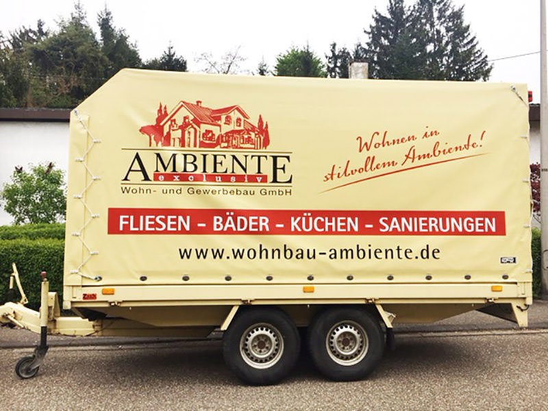 Anhängerbeschriftung Ambiente Wohnbau