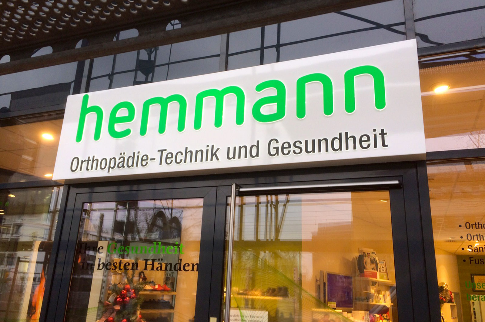 Lichtwerbung Hemmann Orthopädie Heilbronn