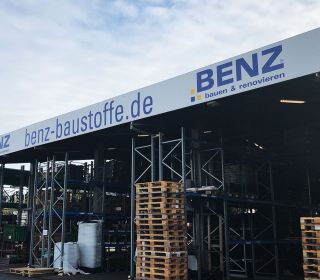 Dachwerbebande Benz Baustoffe