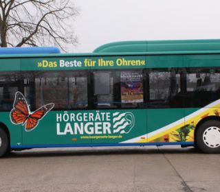 Busbeschriftung Bus Hörgeräte Langer