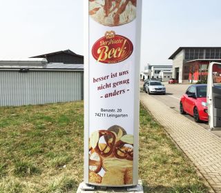 Werbepylon Bäckerei Beck Leingarten