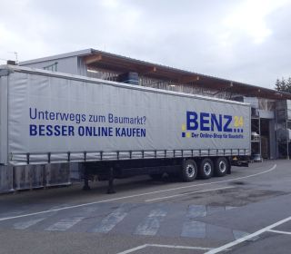 LKW Beschriftung Auflieger Benz Baustoffe