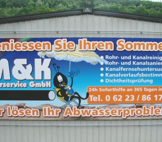 Bannerrahmensystem M&K Rohrservice