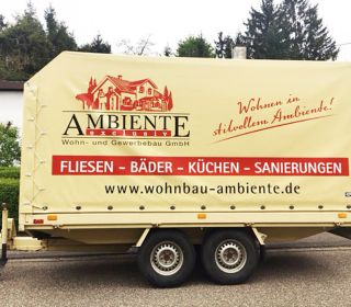 Anhängerbeschriftung Ambiente Wohnbau